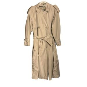 Vintage London Fog Beige Trench Lined Coat Size 12